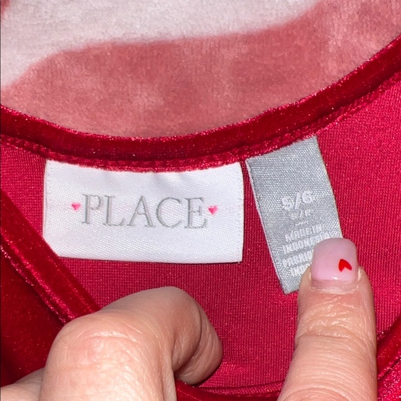 The Children's Place Vibrant Red Velvet Dress - Picture 3 of 5